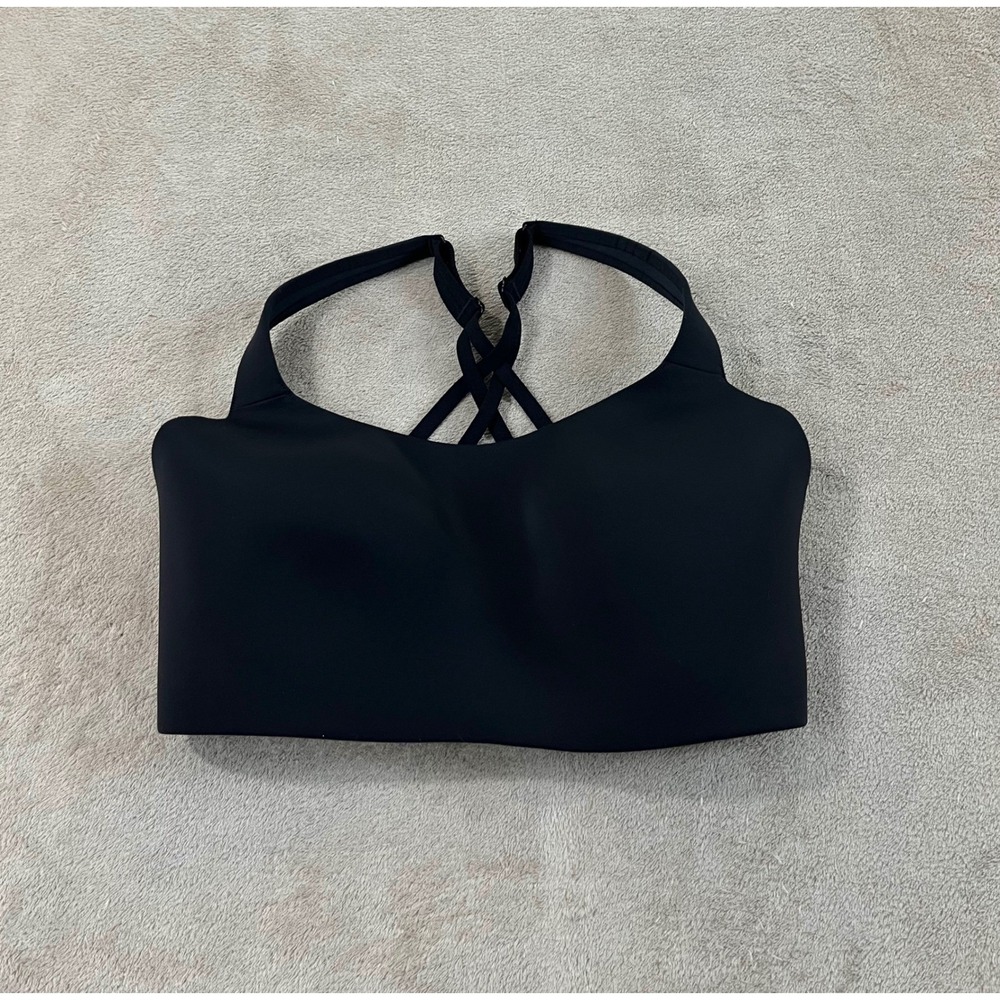 Lululemon Airsupport Bra Bra Black High Support Sports Bra 34E Adjustable EUC